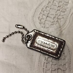 Coach Metallic Silver Keychain